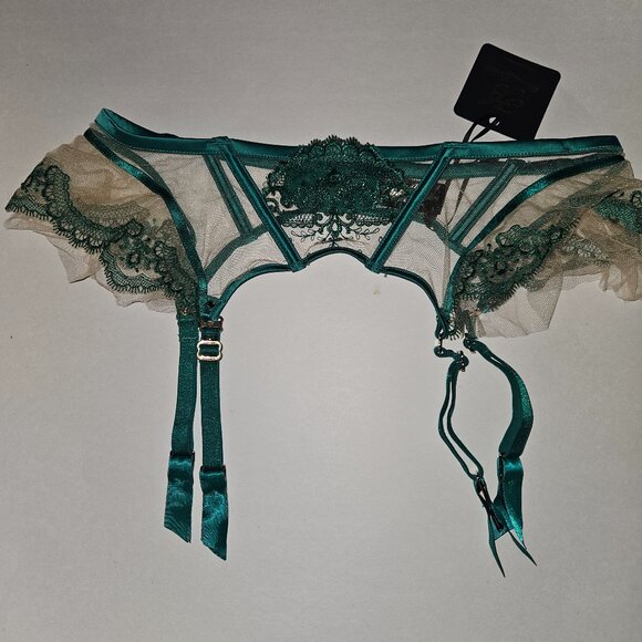 Honey Birdette Gabrielle Emerald Suspender size XL NWT - Picture 1 of 8